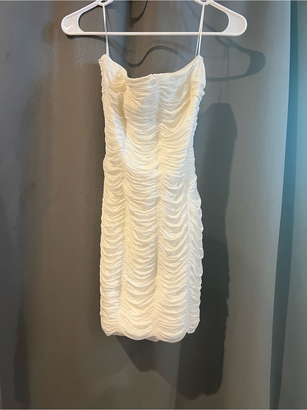 Windsor white Ruched strapless Mini Dress
